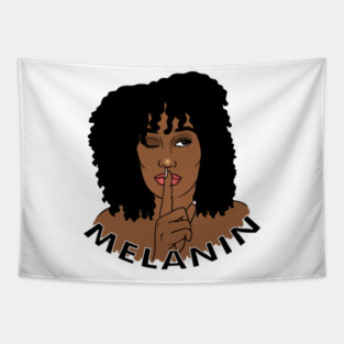 Afro Woman Melanin, Black Girl Magic Tapestry