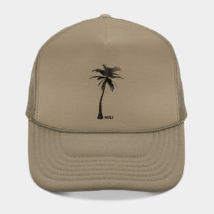 Minimalist Black and White Palm Tree Print Hat