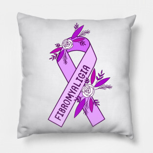 Fibromyalgia Awareness Ribbon Pillow