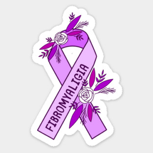 Fibromyalgia Awareness Ribbon Sticker