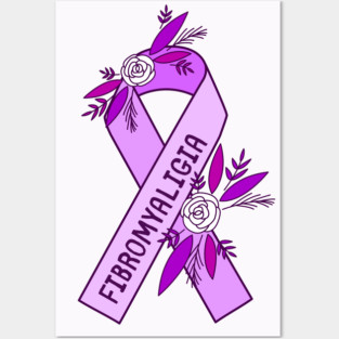Fibromyalgia Awareness Ribbon Posters and Art