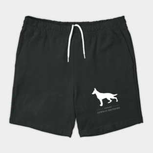 German Shepherd Dog White Silhouette Shorts