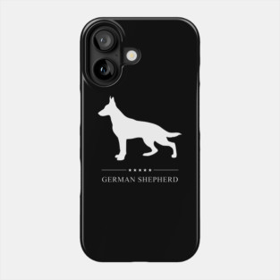 German Shepherd Dog White Silhouette Phone Case