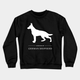 German Shepherd Dog White Silhouette Crewneck Sweatshirt
