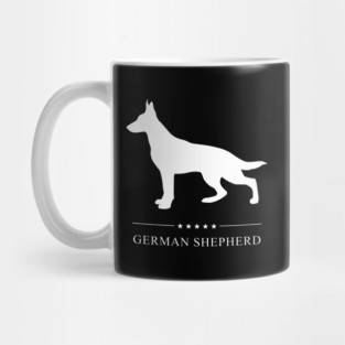 German Shepherd Dog White Silhouette Mug