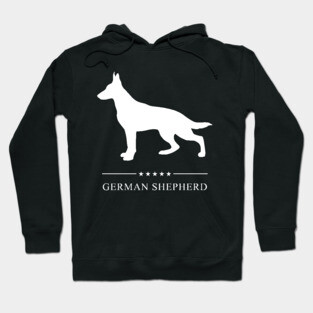 German Shepherd Dog White Silhouette Hoodie
