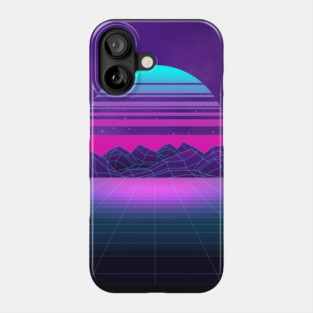 Synthwave Sunset of the 80's Phone Case