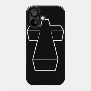 Justice Cross Minimalistic Clean and Simple White on Black Phone Case