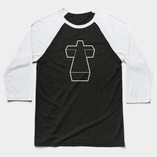 Justice Cross Minimalistic Clean and Simple White on Black Baseball T-Shirt
