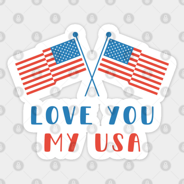Love you my USA Sticker by Tshirtiz
