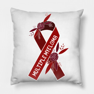 Multiple Myeloma Awareness Burgundy Ribbon Pillow