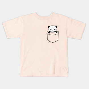 Kawaii Pocket Panda Bear T-Shirt Kids T-Shirt