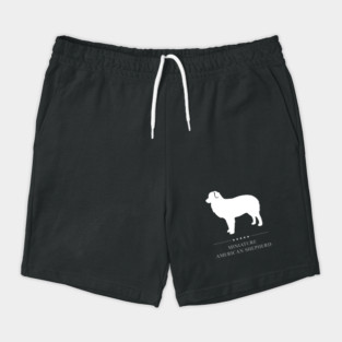 Miniature American Shepherd Dog White Silhouette Shorts