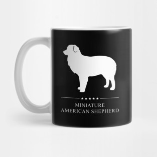 Miniature American Shepherd Dog White Silhouette Mug