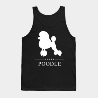 Poodle Dog White Silhouette Tank Top