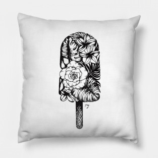 Floral Popsicle I (Gardenia, Plumeria & Monstera) Pillow