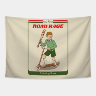 My First Road Rage - Vintage Dark Humour Tapestry