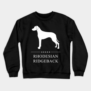 Rhodesian Ridgeback Dog White Silhouette Crewneck Sweatshirt