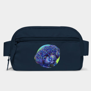 Opalescent Black Poodle Colorful Dog Bag