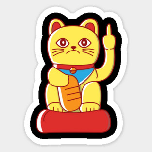Middle Finger Mis-Fortune Cat Sticker