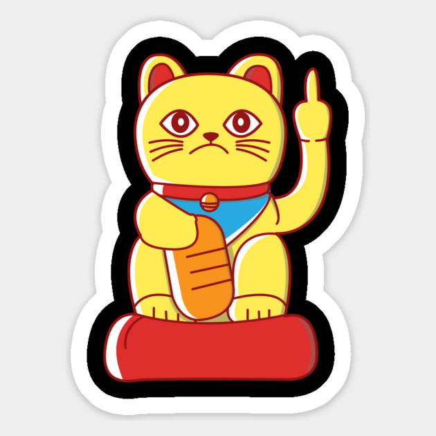 Middle Finger Mis-Fortune Cat Magnet by dumbshirts