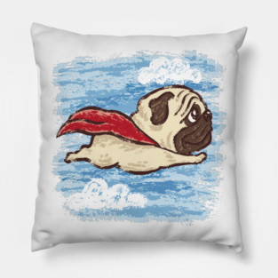 Flying Pug dog Pillow