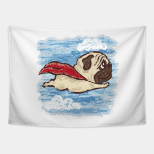 Flying Pug dog Tapestry