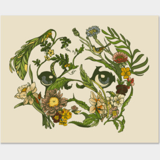 Botanical Pug Posters and Art