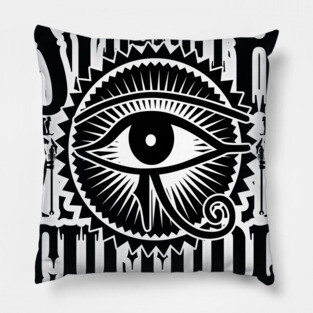 Strength and Culture Black lettering white Eye of Ra Horus Pillow