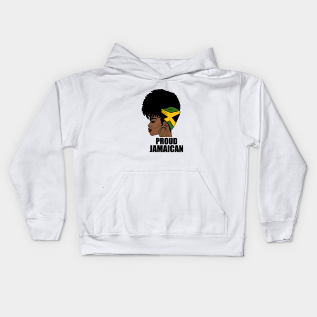 Jamaica Flag, Proud Jamaican Woman, Jamaica Flag, Afro Rasta Kids Hoodie by logiamerch