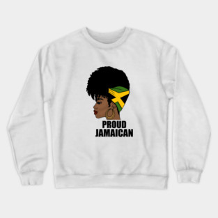 Jamaica Flag, Proud Jamaican Woman, Jamaica Flag, Afro Rasta Crewneck Sweatshirt