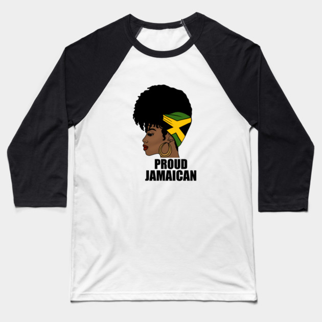 Jamaica Flag, Proud Jamaican Woman, Jamaica Flag, Afro Rasta Baseball T-Shirt by logiamerch