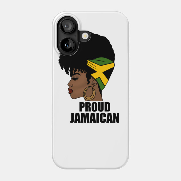 Jamaica Flag, Proud Jamaican Woman, Jamaica Flag, Afro Rasta Phone Case by logiamerch