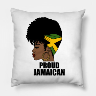 Jamaica Flag, Proud Jamaican Woman, Jamaica Flag, Afro Rasta Pillow