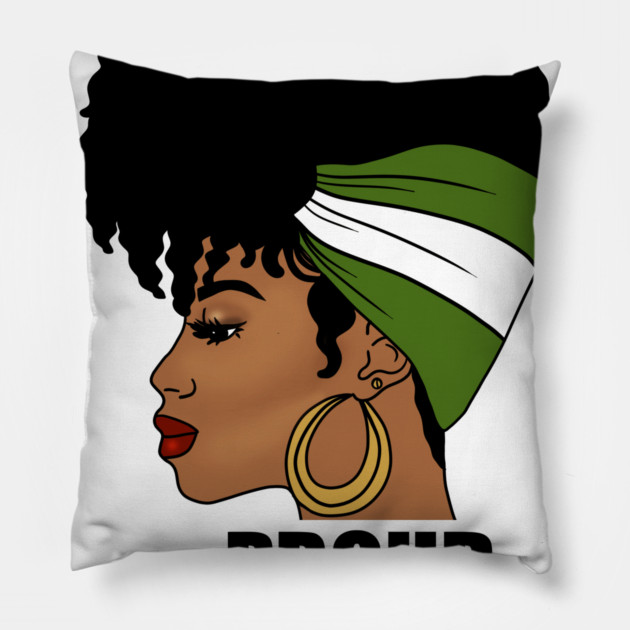 Nigeria Flag, Proud Nigerian Woman, African Pillow by logiamerch