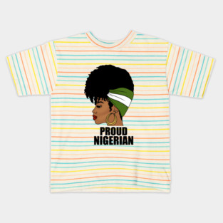 Nigeria Flag, Proud Nigerian Woman, African Kids T-Shirt