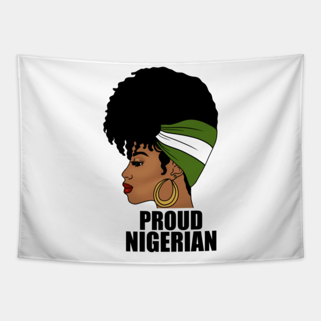 Nigeria Flag, Proud Nigerian Woman, African Tapestry by logiamerch