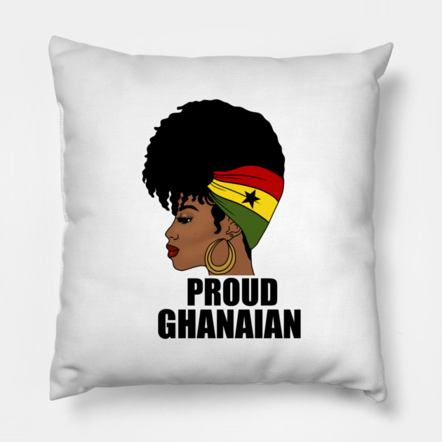 Ghana Flag, Proud Ghanaian Woman, Love Ghana, West Africa Pillow by logiamerch