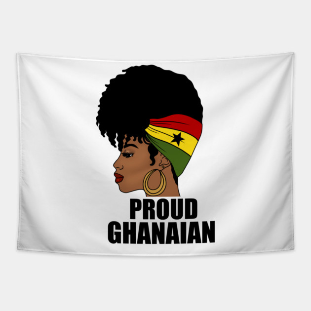 Ghana Flag, Proud Ghanaian Woman, Love Ghana, West Africa Tapestry by logiamerch