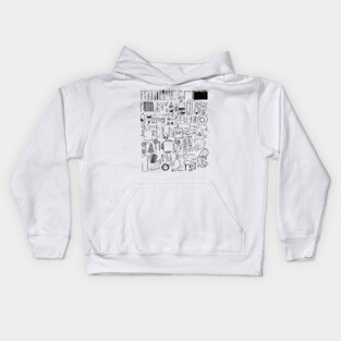 Art Supplies for Art Room Line Doodles Kids Hoodie