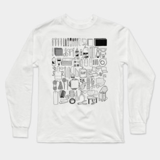 Art Supplies for Art Room Line Doodles Long Sleeve T-Shirt