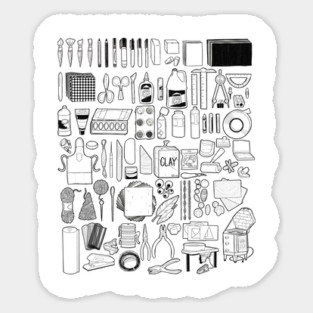 Art Supplies for Art Room Line Doodles Magnet