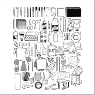 Art Supplies for Art Room Line Doodles Posters and Art