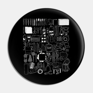 Art Supplies Doodle White Line Drawing Pin