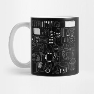 Art Supplies Doodle White Line Drawing Mug