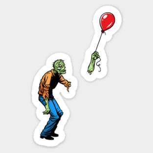 Sad Zombie and Balloon Sticker