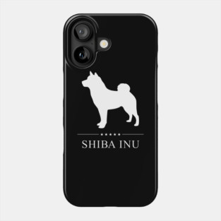 Shiba Inu Dog White Silhouette Phone Case