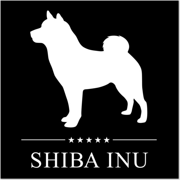 Shiba Inu Dog White Silhouette Shiba Inu Posters and Art