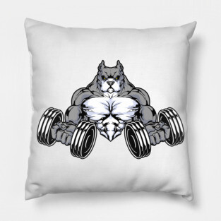 Pitbull Bodybuilder Dumbbells Bodybuilding Pillow