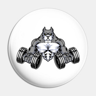 Pitbull Bodybuilder Dumbbells Bodybuilding Pin